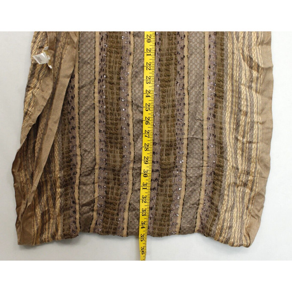 Charming Charlie Infinity Scarf Metallic Gold Tan Pattern Texture Boho Chic - Picture 4 of 11